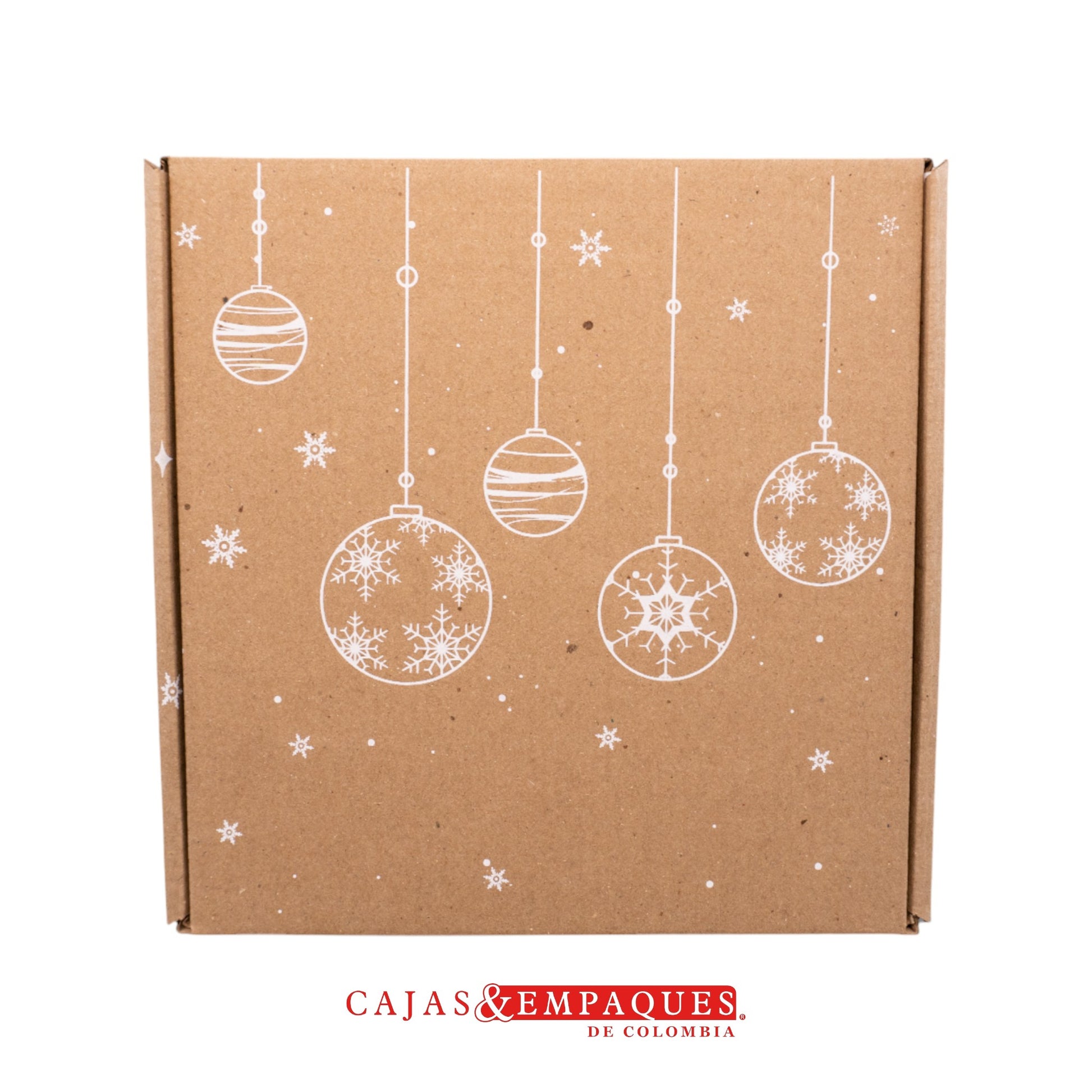 Caja ecológica plegadiza 18.5x18.5x9cm navidad bolitas Cajas y Empaques de Colombia