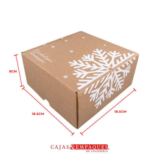 Caja ecológica plegadiza 18.5x18.5x9cm navidad copo Cajas y Empaques de Colombia