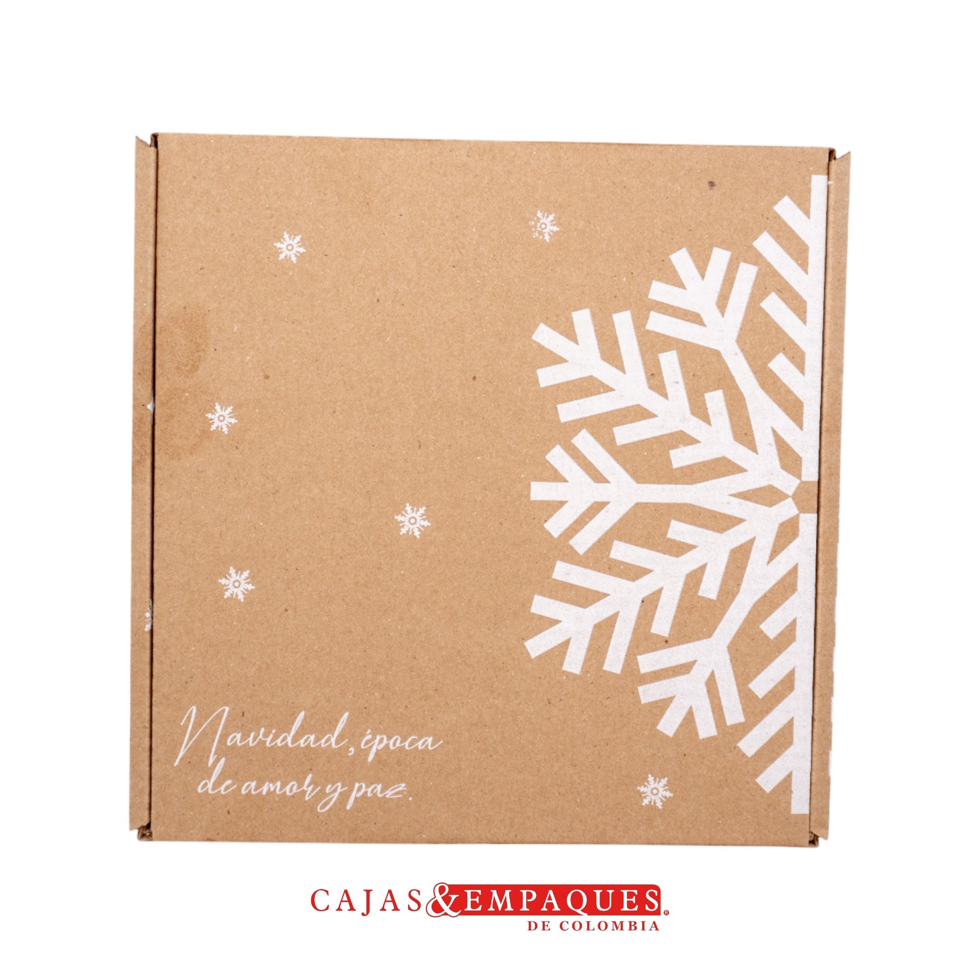 Caja ecológica plegadiza 18.5x18.5x9cm navidad copo Cajas y Empaques de Colombia