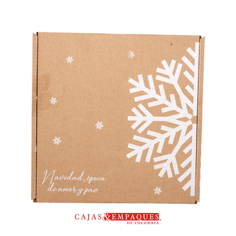 Caja ecológica plegadiza 18.5x18.5x9cm navidad copo Cajas y Empaques de Colombia
