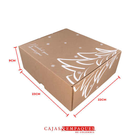 Caja ecológica plegadiza 22x23x9cm navidad árbol Cajas y Empaques de Colombia