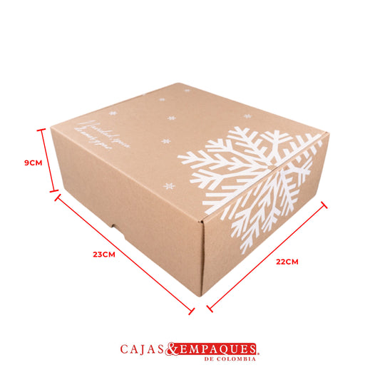 Caja ecológica plegadiza 22x23x9cm navidad copo Cajas y Empaques de Colombia