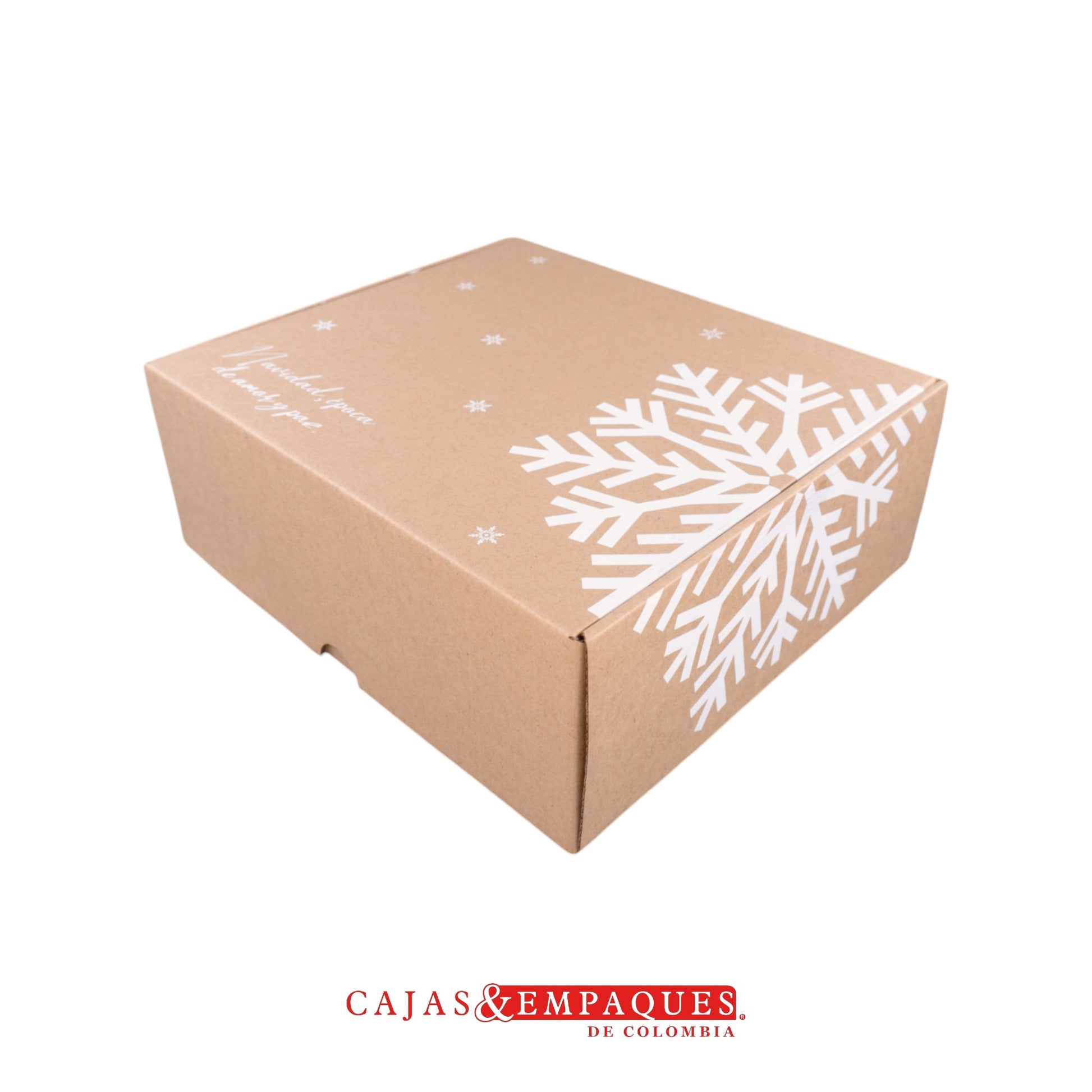 Caja ecológica plegadiza 22x23x9cm navidad copo Cajas y Empaques de Colombia