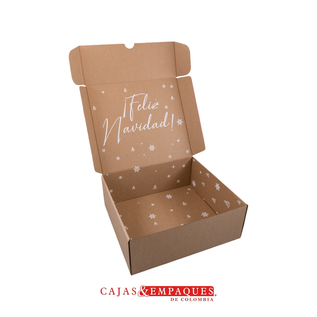 Caja ecológica plegadiza 22x23x9cm navidad copo Cajas y Empaques de Colombia