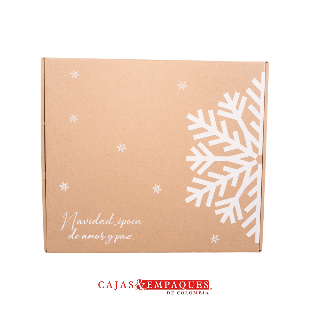 Caja ecológica plegadiza 22x23x9cm navidad copo Cajas y Empaques de Colombia