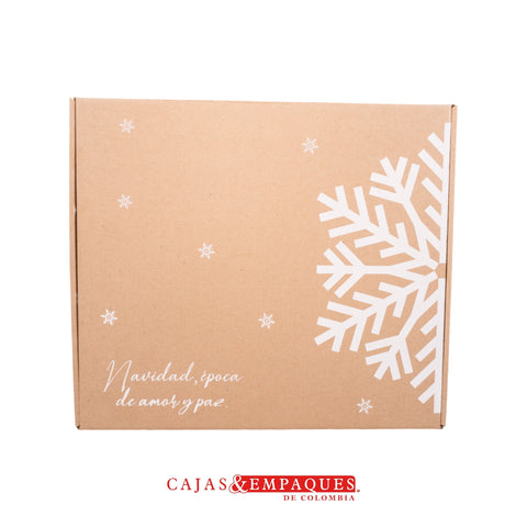 Caja ecológica plegadiza 22x23x9cm navidad copo Cajas y Empaques de Colombia