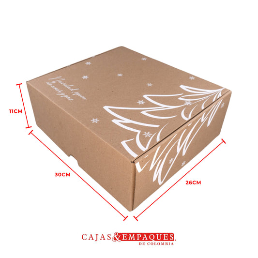 Caja ecológica plegadiza 30x26x11cm navidad árbol Cajas y Empaques de Colombia