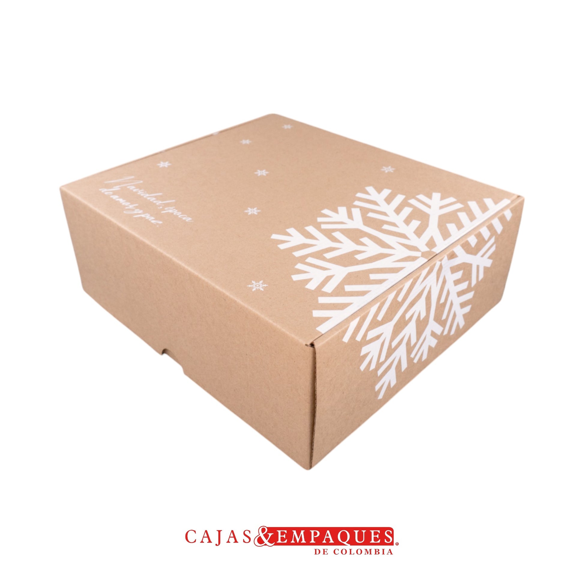 Caja ecológica plegadiza 30x26x11cm navidad copo Cajas y Empaques de Colombia