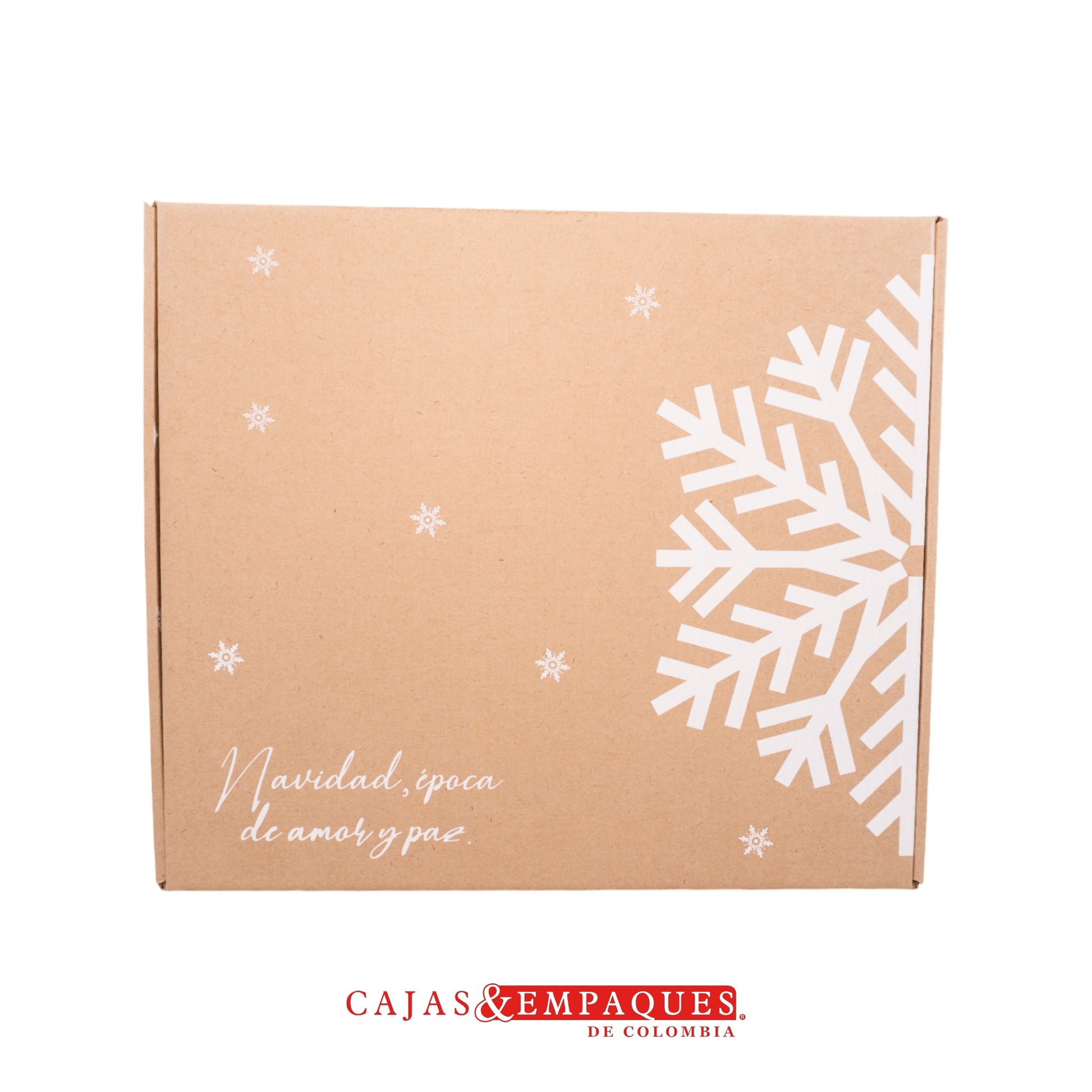 Caja ecológica plegadiza 30x26x11cm navidad copo Cajas y Empaques de Colombia