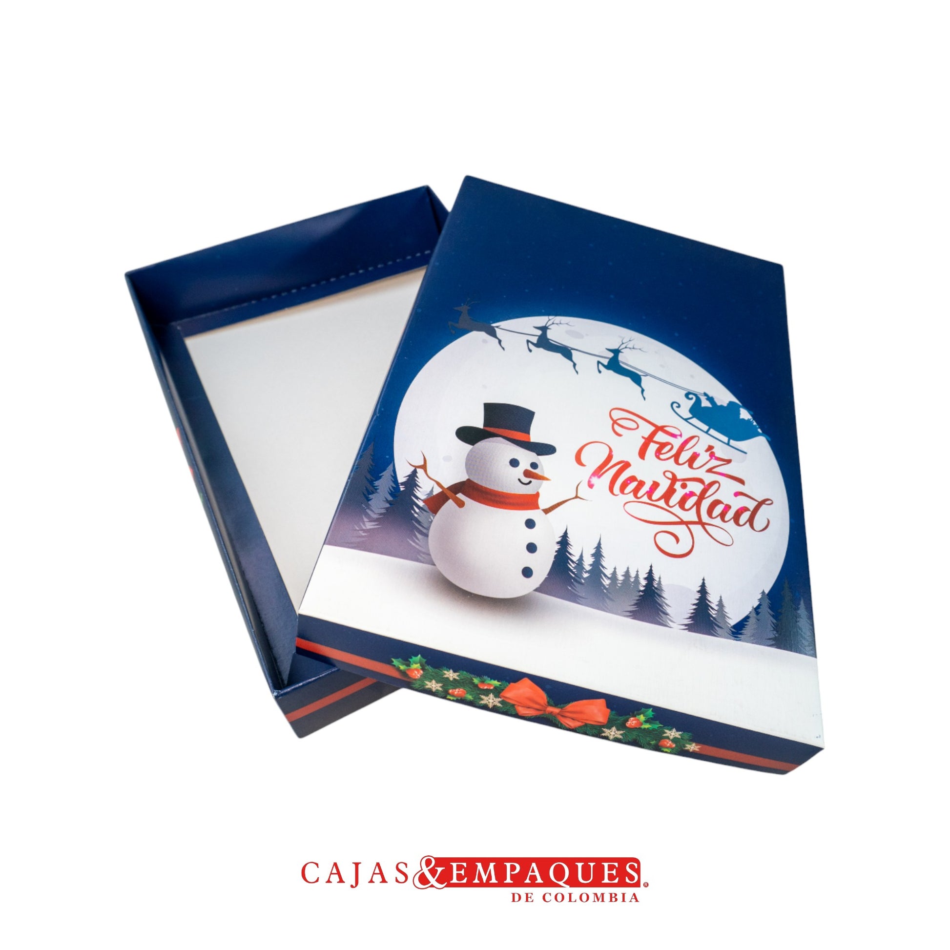 Caja ecológica tapa y base 27x18x4 cm navidad Cajas y Empaques de Colombia
