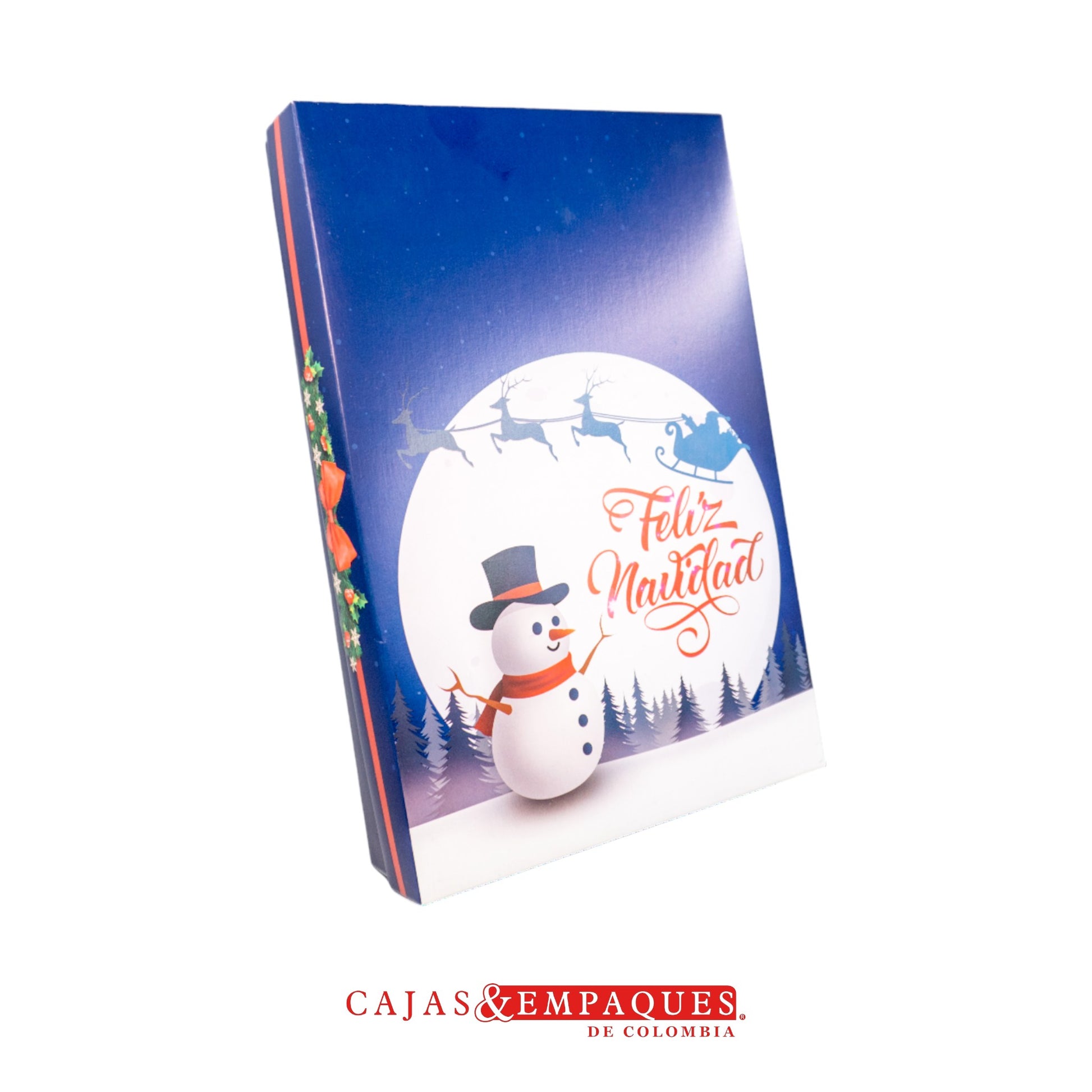 Caja ecológica tapa y base 27x18x4 cm navidad Cajas y Empaques de Colombia