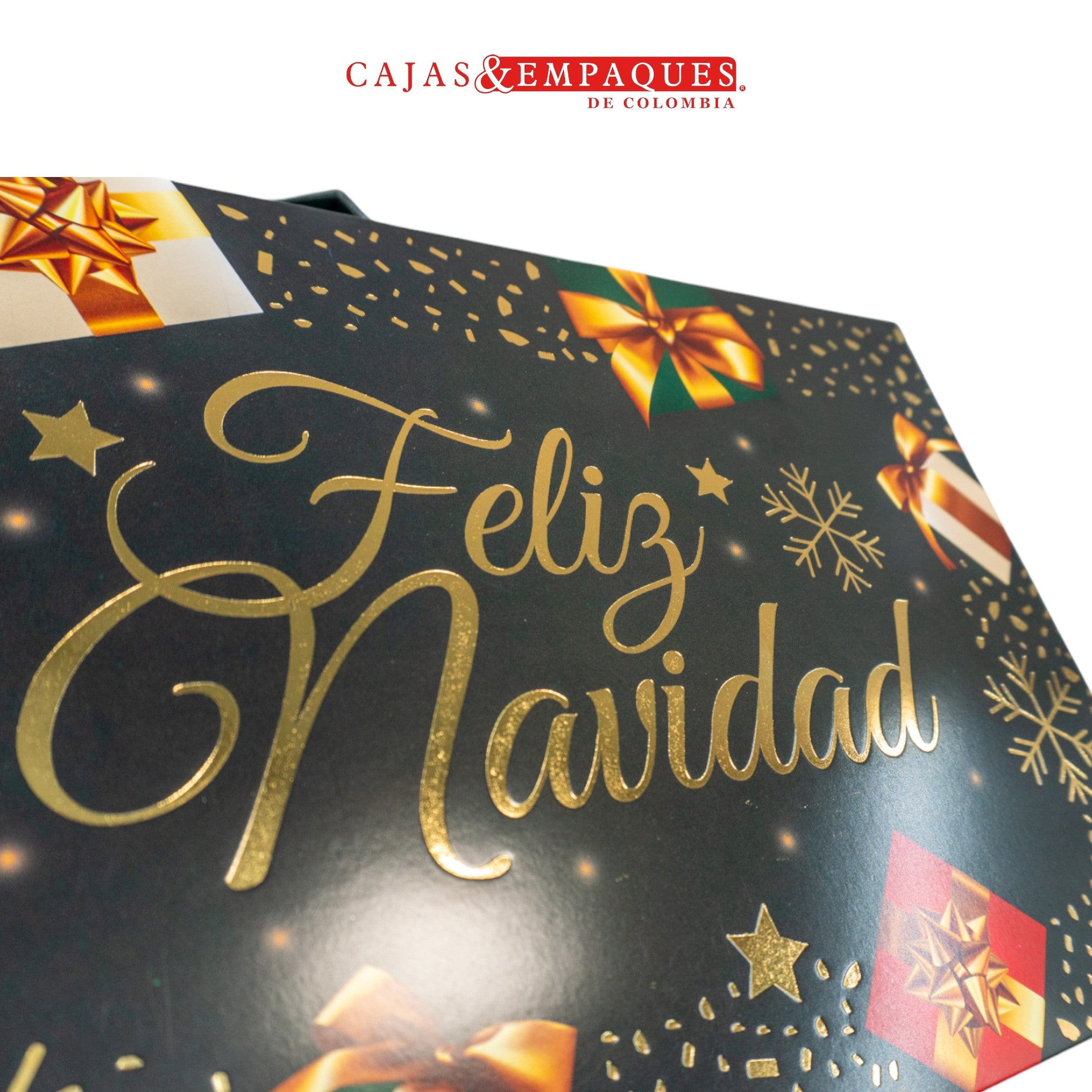 -Caja ecológica tapa y base 27x18x4 cm navidad verde Cajas y Empaques de Colombia