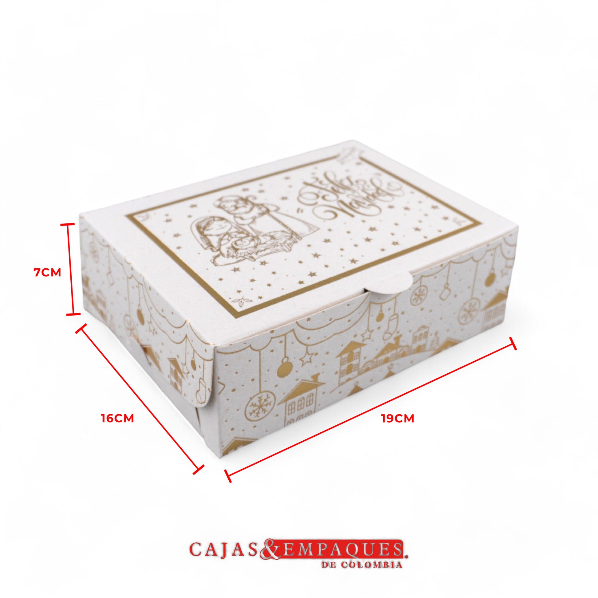 Caja ecológica plegadiza 19x16x7 navidad con estampado Cajas y Empaques de Colombia