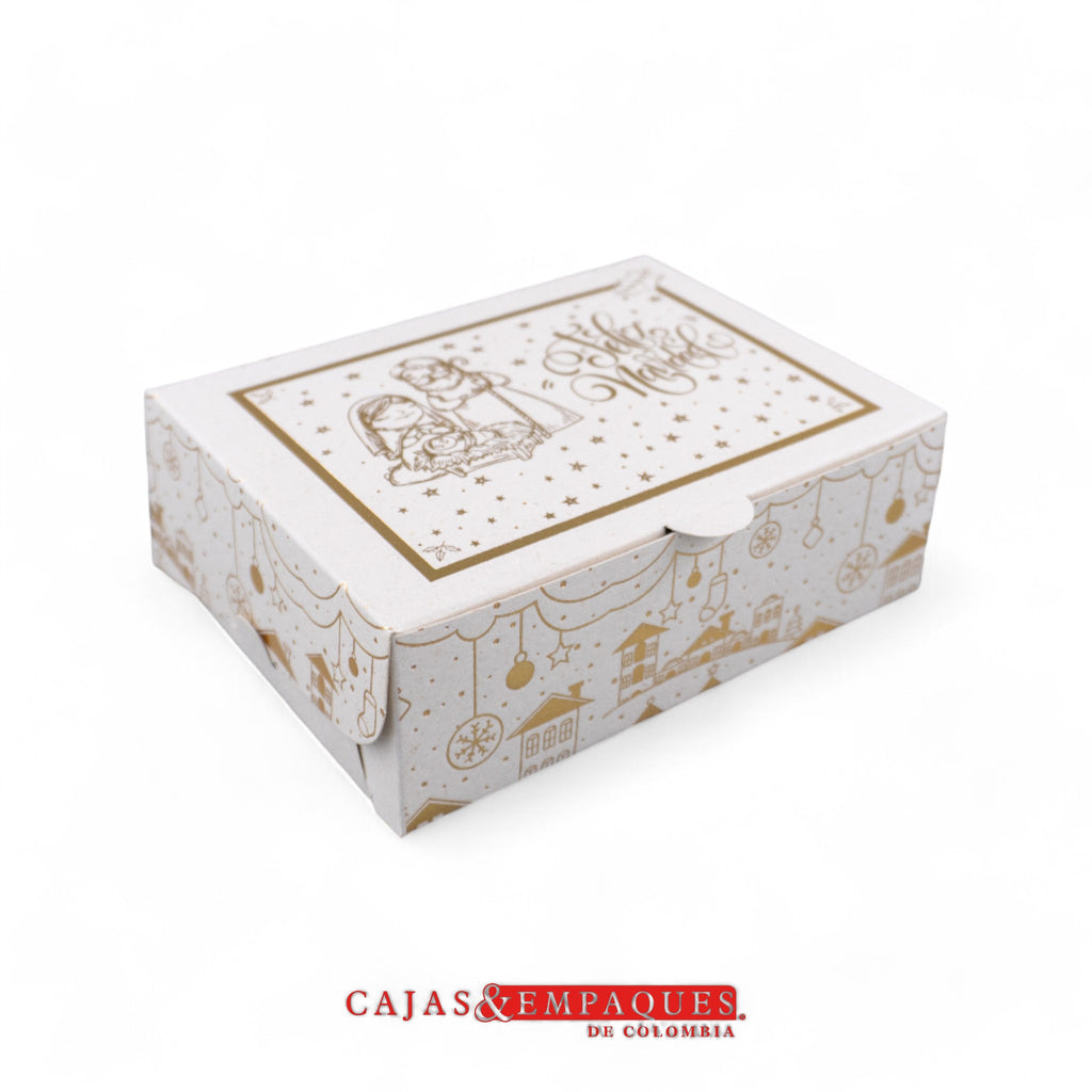 Caja ecológica plegadiza 19x16x7 navidad con estampado Cajas y Empaques de Colombia