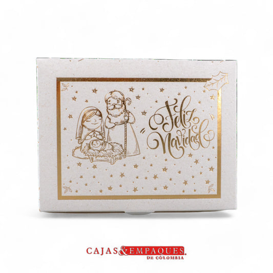 Caja ecológica plegadiza 19x16x7cm crema pesebre Cajas y Empaques de Colombia
