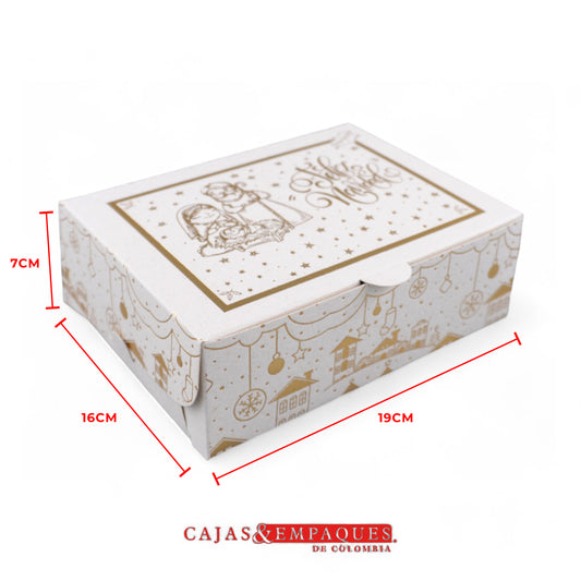 Caja ecológica plegadiza 19x16x7cm crema pesebre Cajas y Empaques de Colombia