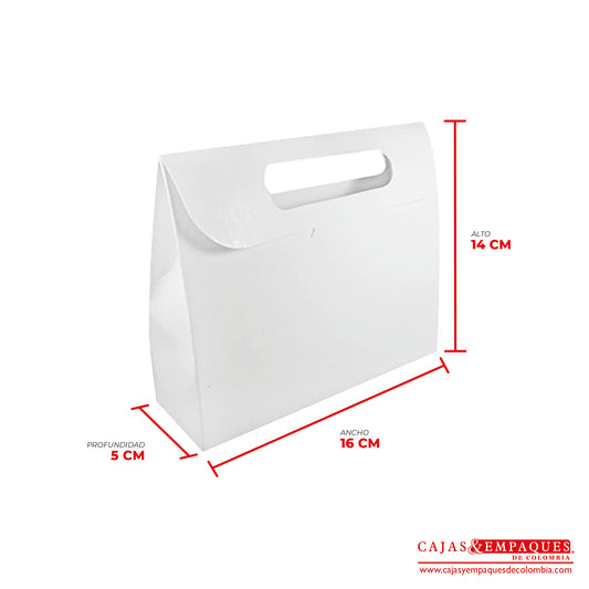 Caja ecológica tipo cartera 16x5x14 cm blanco Cajas y Empaques de Colombia