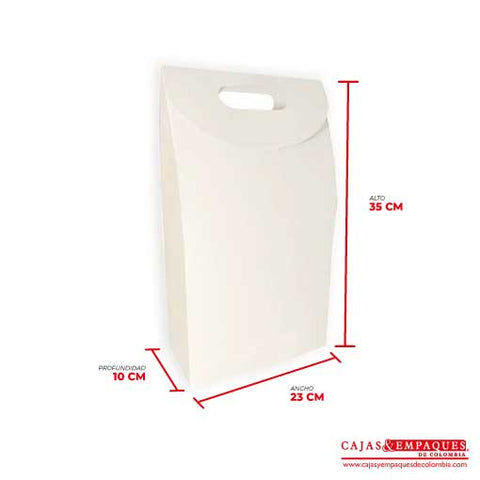 Caja ecológica tipo cartera 23x10x35 cm crema Cajas y Empaques de Colombia