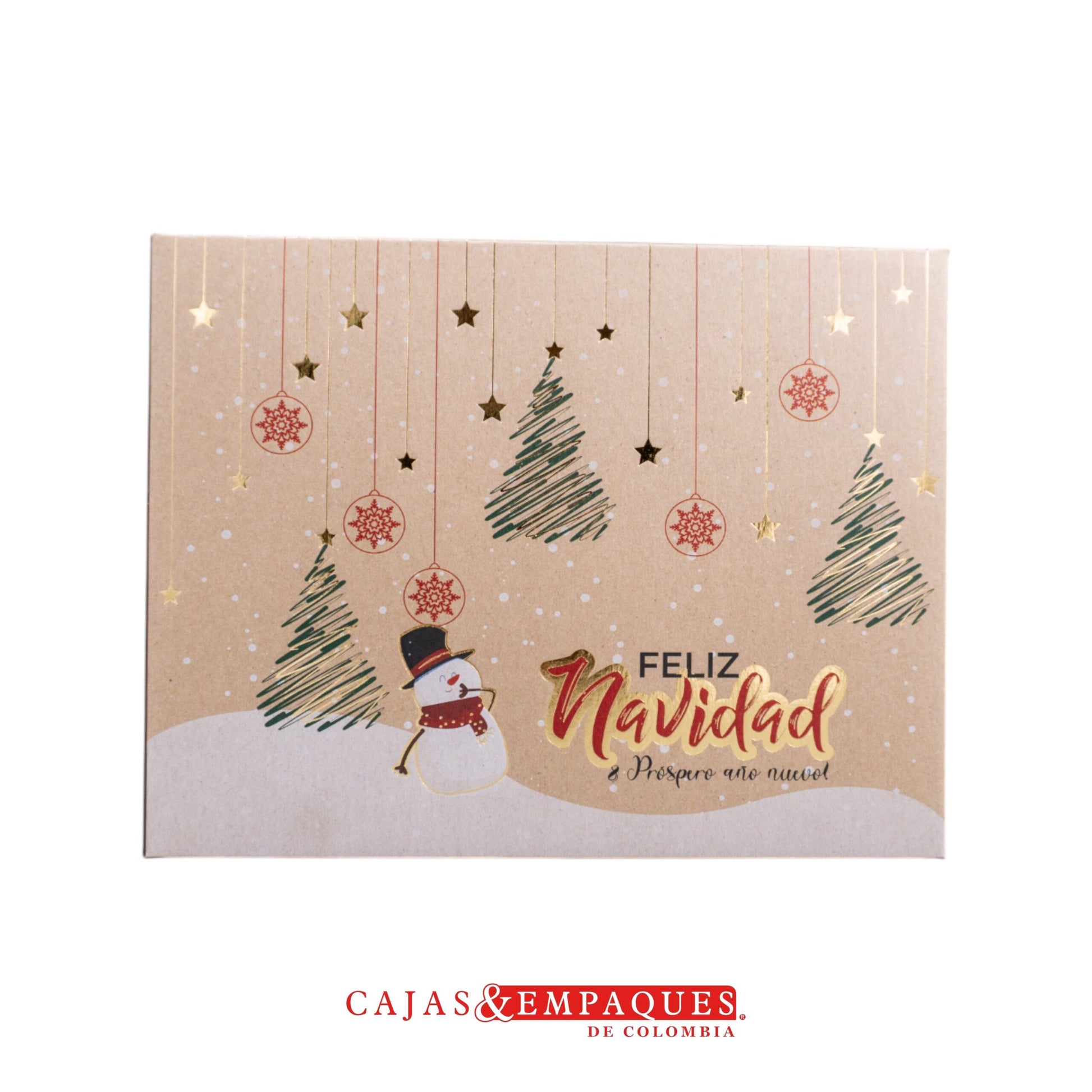 Caja ecológica tapa y base 30x23x9cm café navidad Cajas y Empaques de Colombia