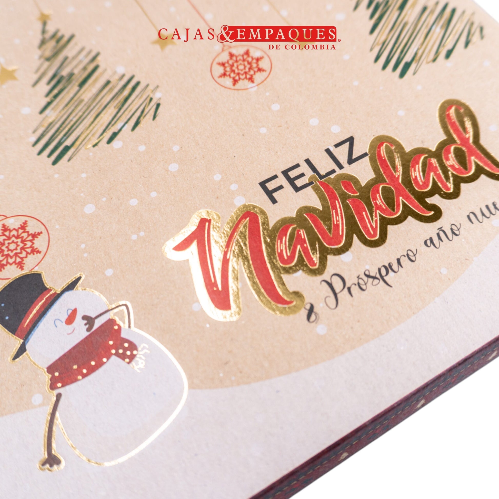 Caja ecológica tapa y base 30x23x9cm café navidad Cajas y Empaques de Colombia