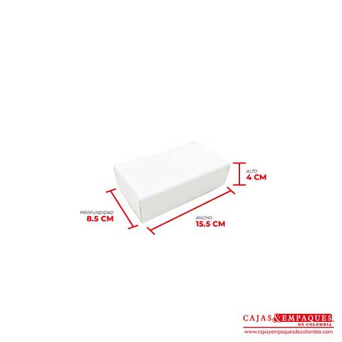 Caja ecológica base y funda 15.5x8.5x4 cm blanco Cajas y Empaques de Colombia