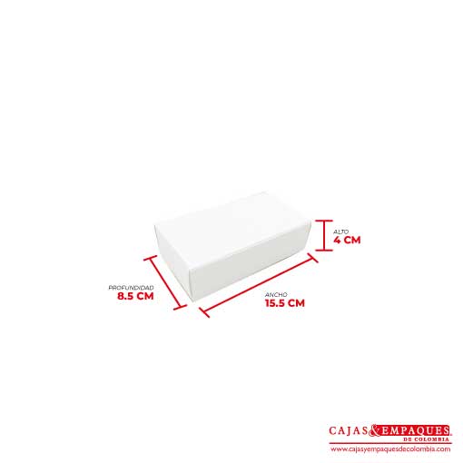 Caja ecológica base y funda 15.5x8.5x4 cm blanco Cajas y Empaques de Colombia