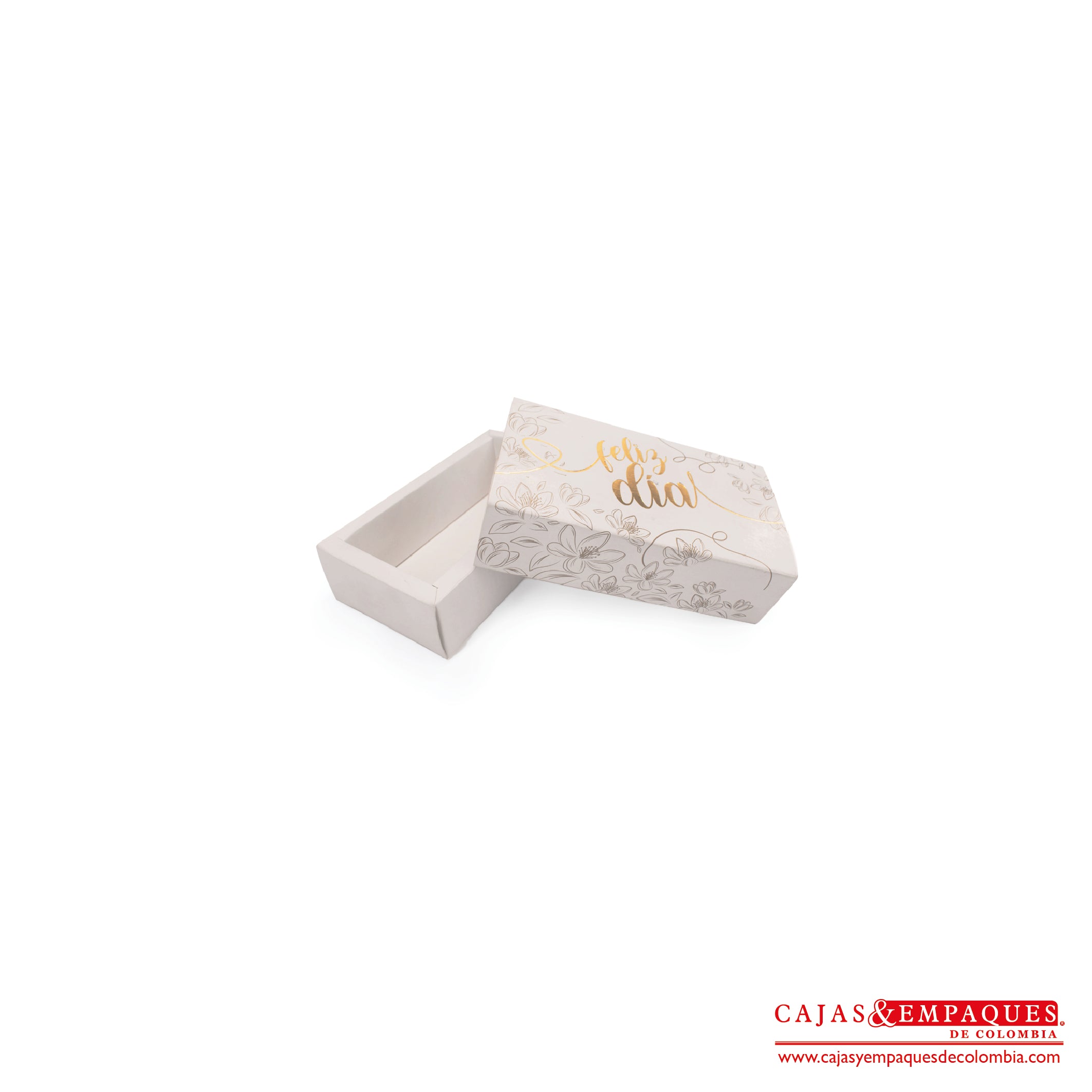 Caja ecológica base y funda 15.5x8.5x4 cm crema feliz día Cajas y Empaques de Colombia