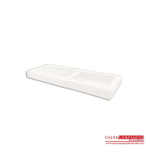 Caja ecológica base y funda con ventana 23x13x2.7 cm blanco Cajas y Empaques de Colombia