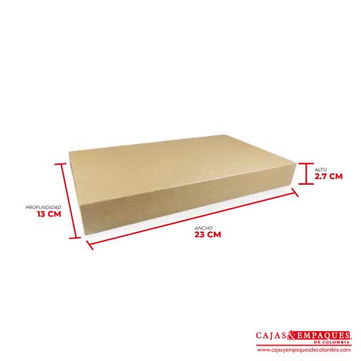 Caja ecológica base y funda 23x13x2.7 cm café Cajas y Empaques de Colombia