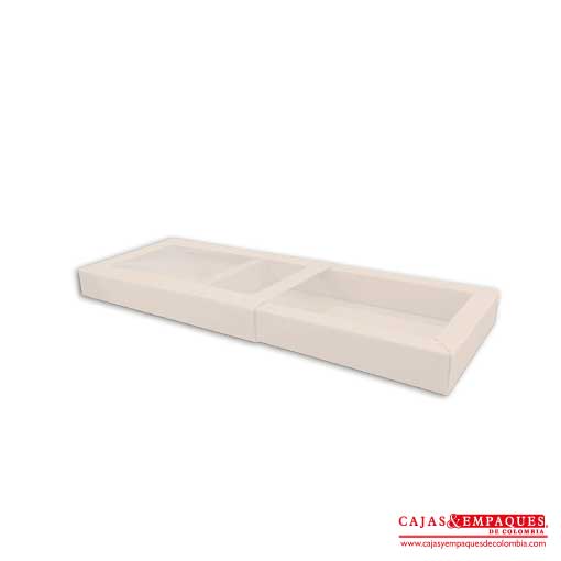Caja ecológica base y funda 23x13x2.7 cm crema Cajas y Empaques de Colombia