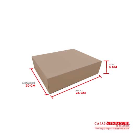 Caja ecológica base y funda 24x20x6 cm café Cajas y Empaques de Colombia