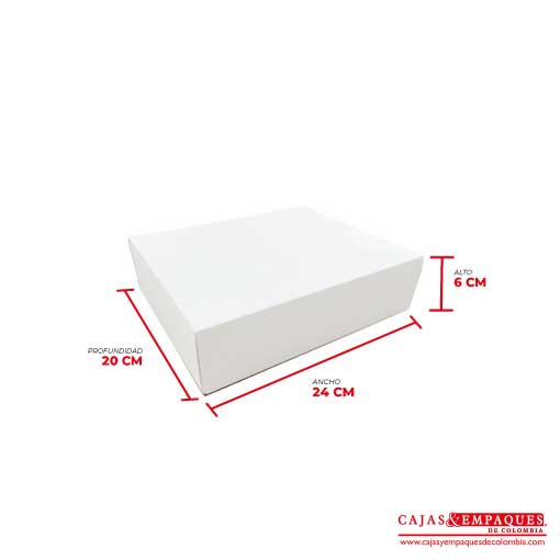Caja ecológica base y funda 24x20x6 cm blanco Cajas y Empaques de Colombia