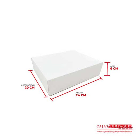 Caja ecológica base y funda 24x20x6 cm blanco Cajas y Empaques de Colombia