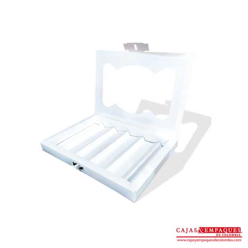 Caja ecológica solapa con ventana 29x20x2.5 cm blanco Cajas y Empaques de Colombia