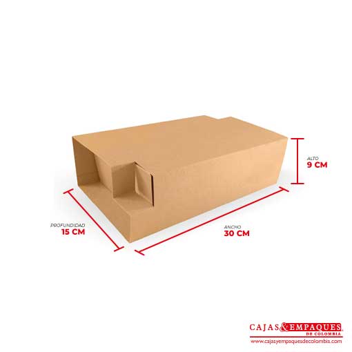 Caja Funda Deslizable con Bandeja 30x15x9 cm café Cajas y Empaques de Colombia