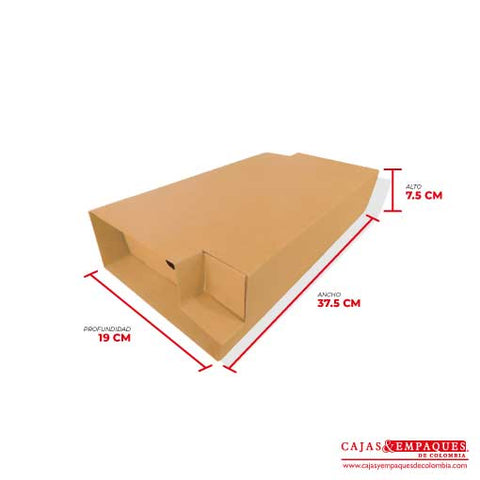 Caja Funda Deslizable con Bandeja 37.5x19x7.5 cm café Cajas y Empaques de Colombia