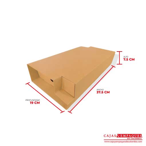 Caja Funda Deslizable con Bandeja 37.5x19x7.5 cm café Cajas y Empaques de Colombia