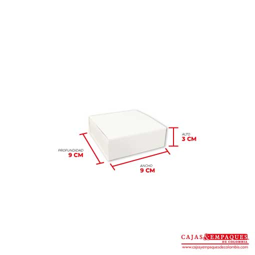 Caja ecológica base y funda 9x9x3 cm blanco Cajas y Empaques de Colombia