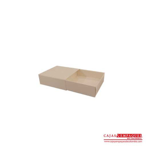 Caja ecológica base y funda 9x9x3 cm café Cajas y Empaques de Colombia
