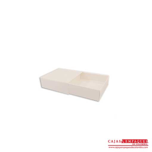Caja ecológica base y funda 9x9x3 cm crema Cajas y Empaques de Colombia