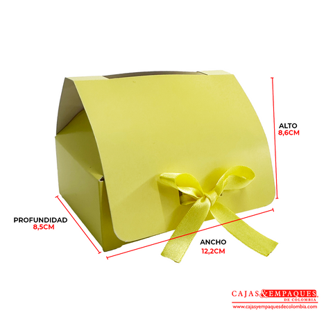 Caja ecológica plegadiza para mug amarilla 12,2x8,5x8,6 cm Cajas y Empaques de Colombia