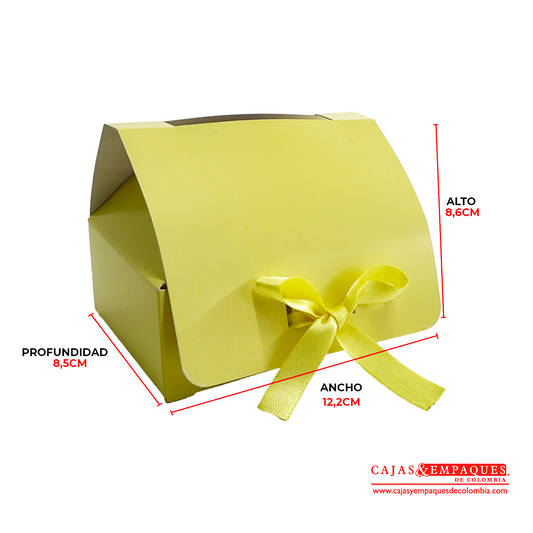 Caja ecológica plegadiza para mug amarilla 12,2x8,5x8,6 cm Cajas y Empaques de Colombia