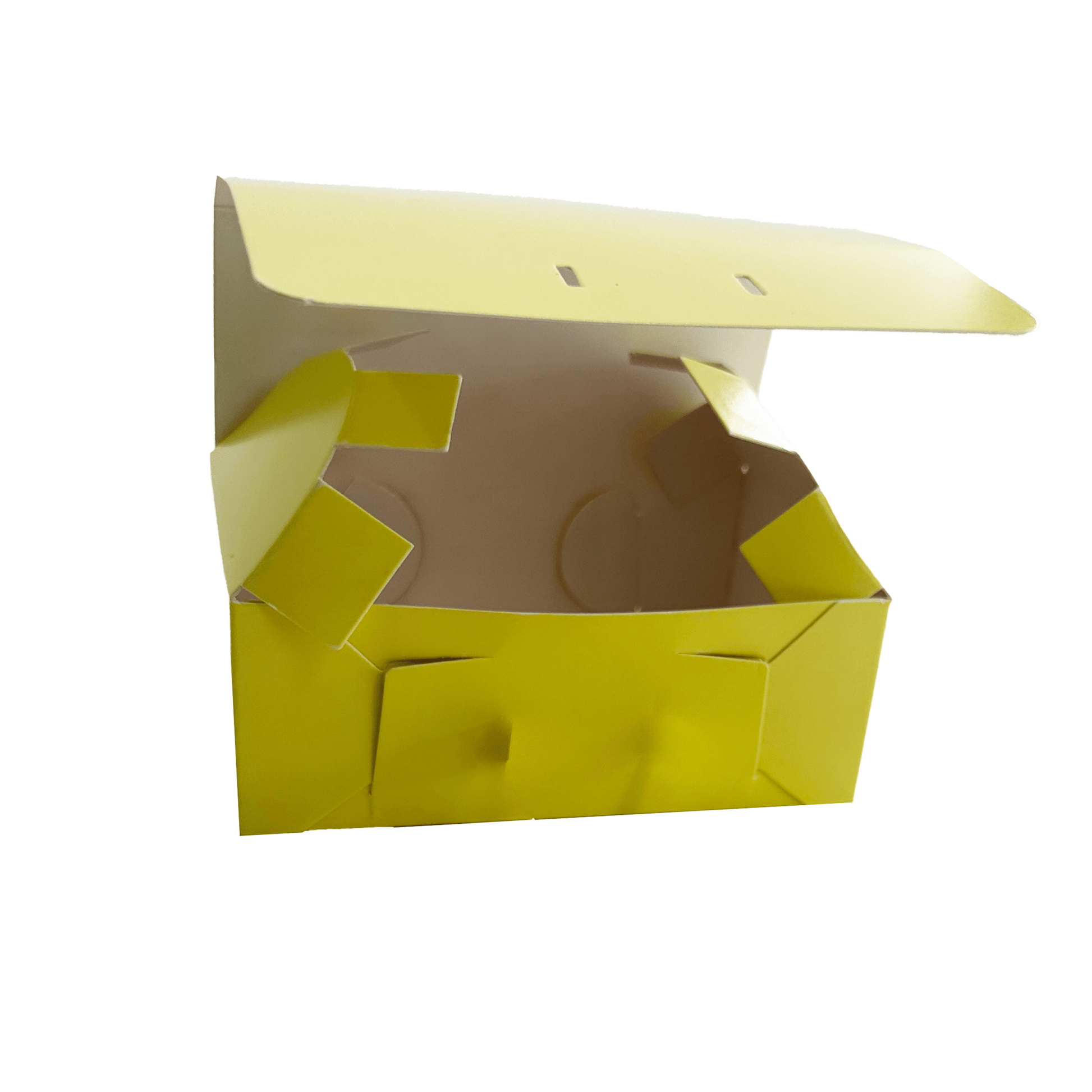 Caja ecológica plegadiza para mug amarilla 12,2x8,5x8,6 cm Cajas y Empaques de Colombia
