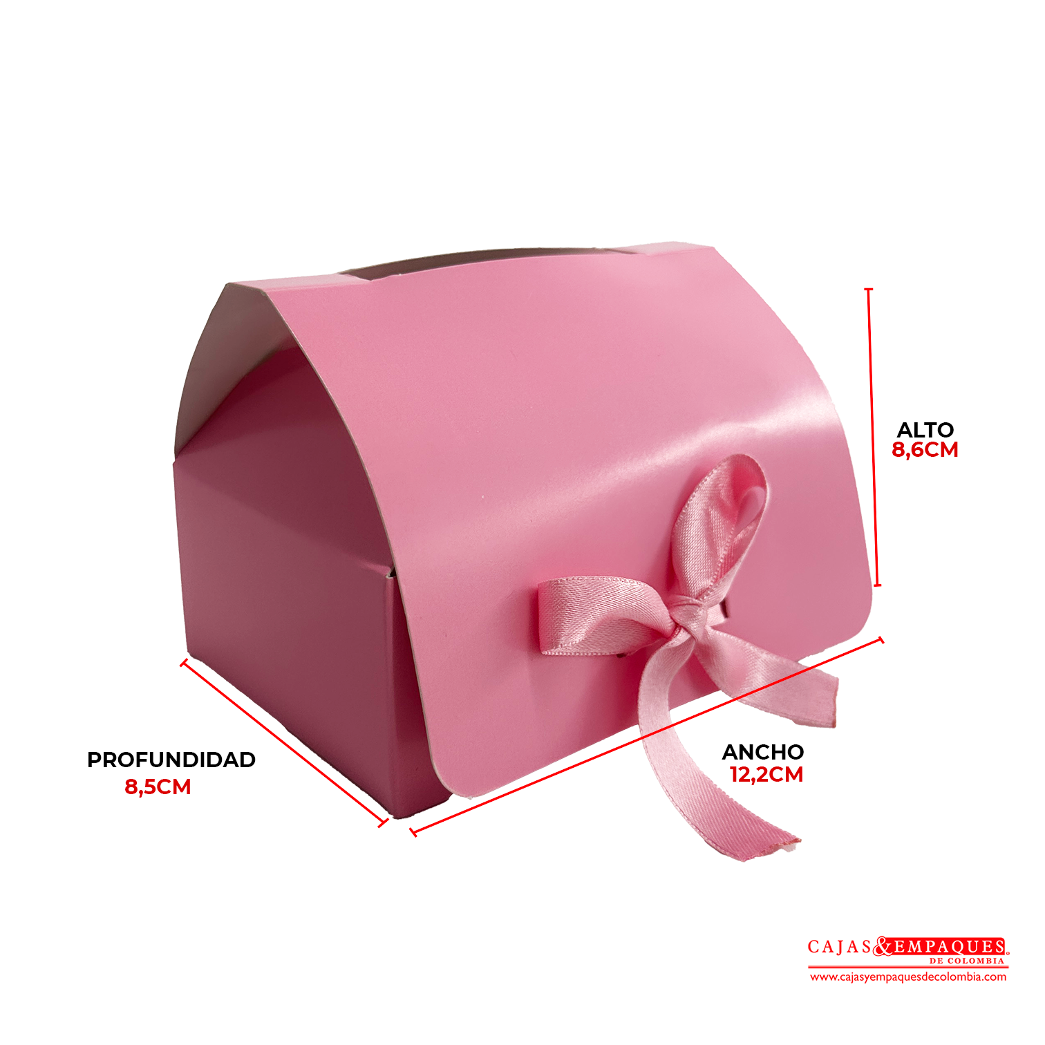 Caja ecológica plegadiza para mug rosada 12,2x8,5x8,6 cm Cajas y Empaques de Colombia