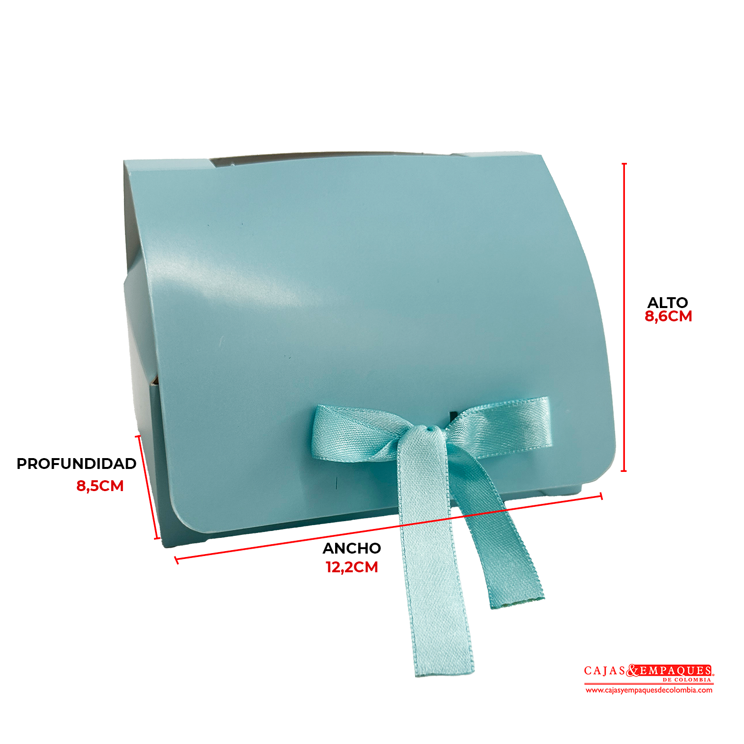 Caja ecológica plegadiza para mug azul 12,2x8,5x8,6 cm Cajas y Empaques de Colombia