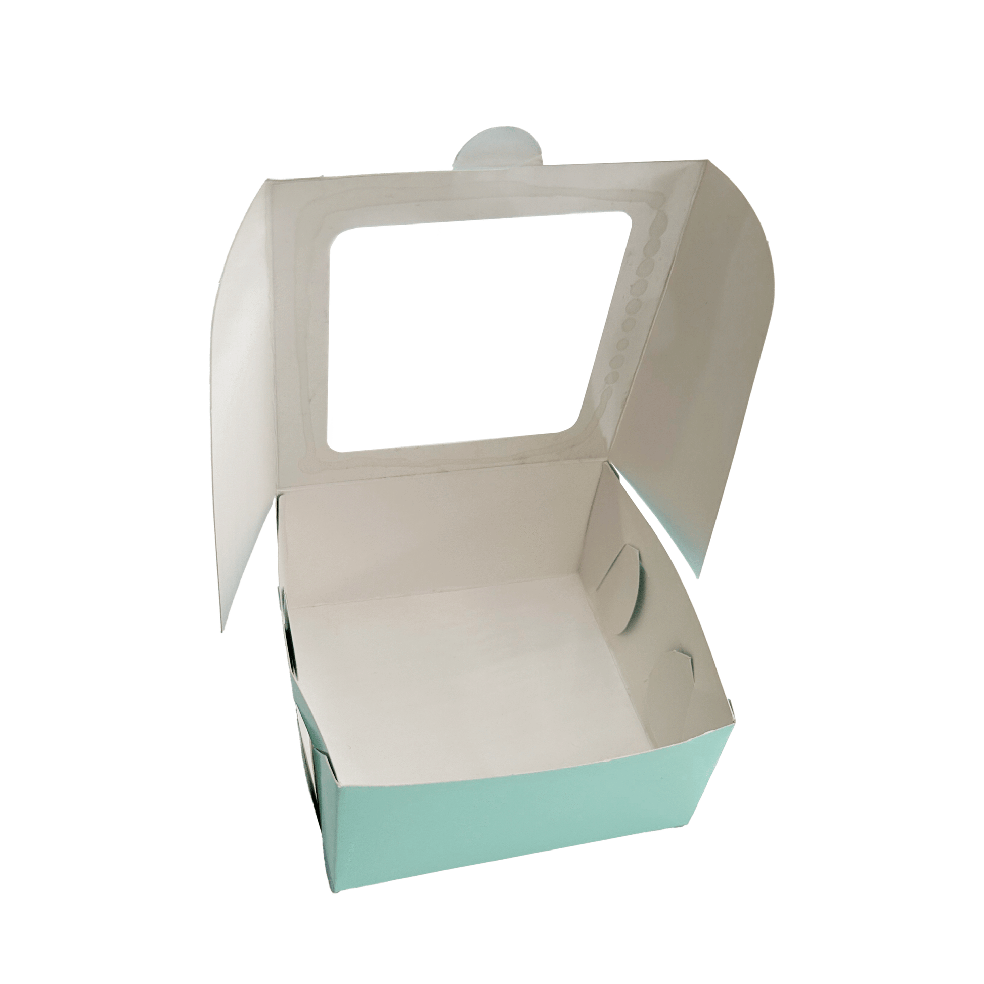 Caja ecológica plegadiza con ventana 10x10x5 cm verde Cajas y Empaques de Colombia