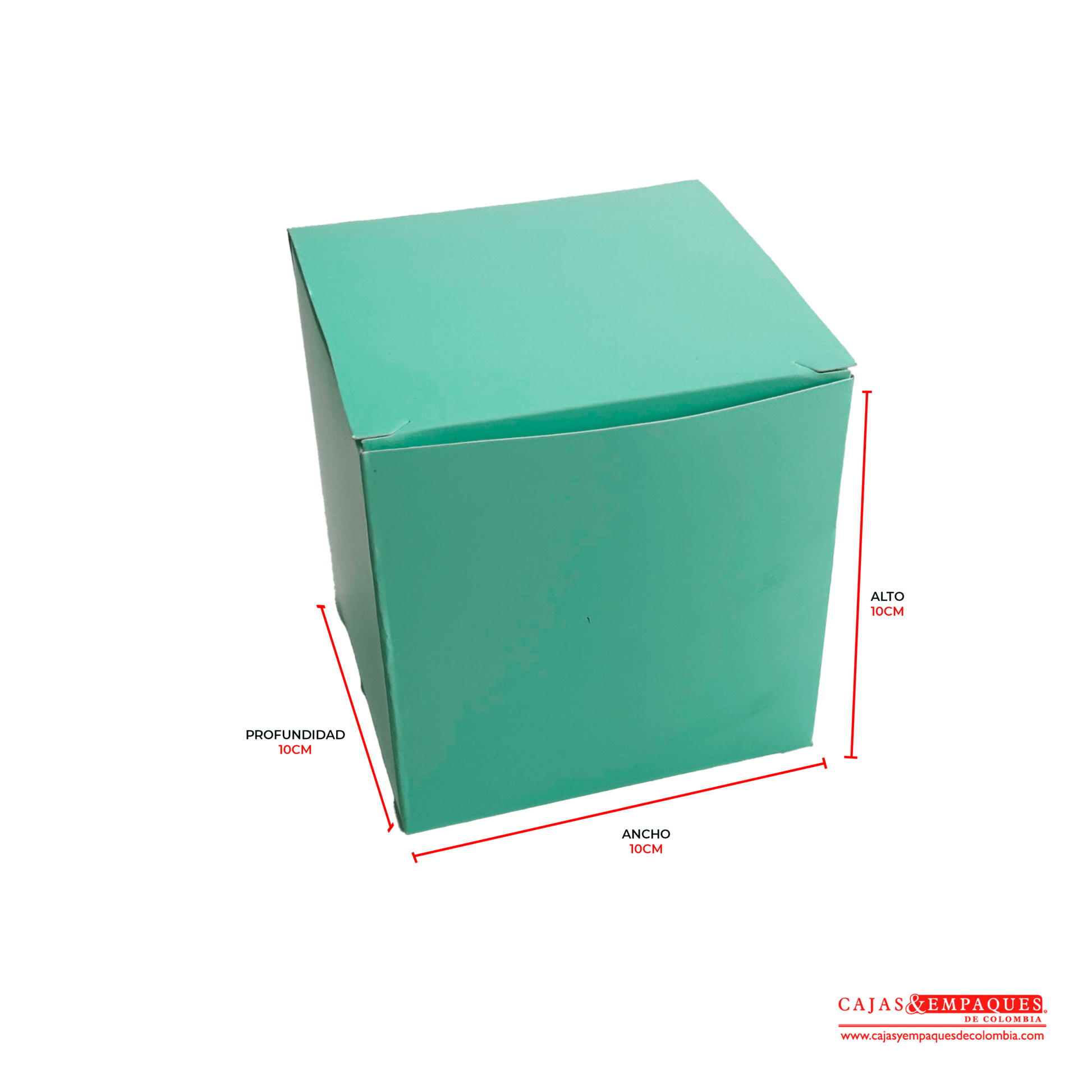 Caja ecológica tipo cubo 10x10x10 cm Verde Cajas y Empaques de Colombia