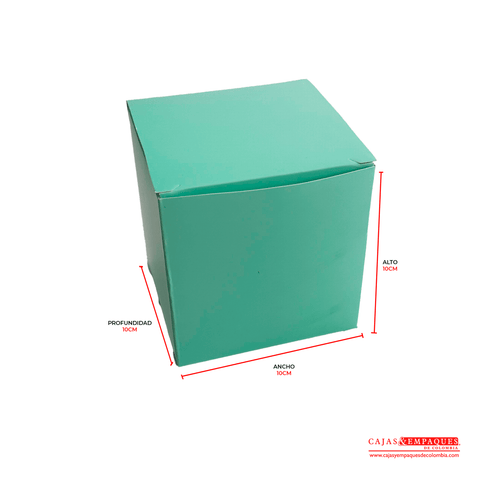 Caja ecológica tipo cubo 10x10x10 cm Verde Cajas y Empaques de Colombia