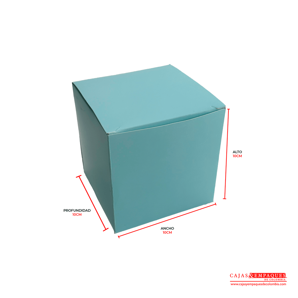 Caja ecológica tipo cubo 10x10x10 cm Azul Cajas y Empaques de Colombia
