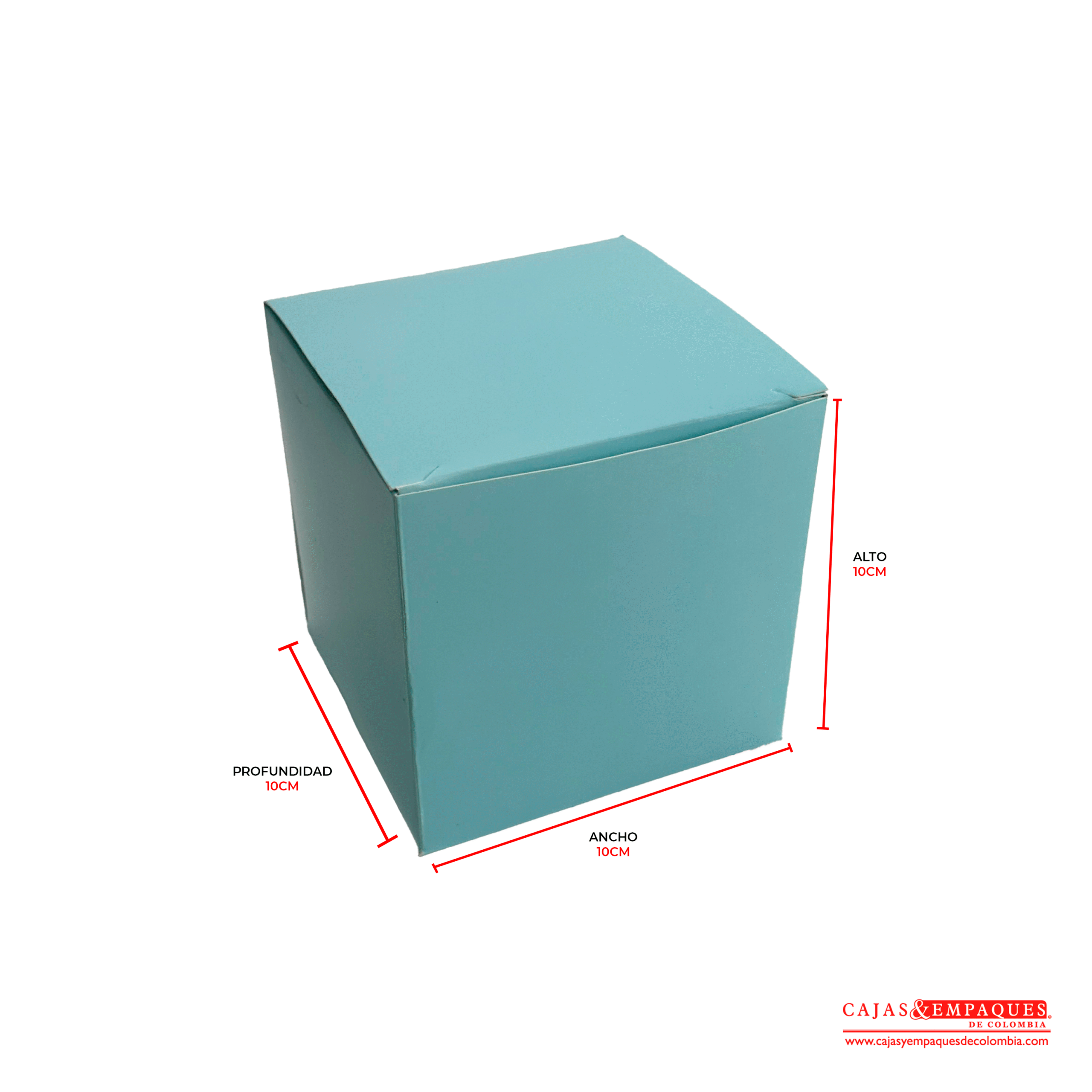 Caja ecológica tipo cubo 10x10x10 cm Azul Cajas y Empaques de Colombia